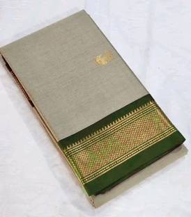 KanjiQueen Woven Kanjivaram Pure Silk, Cotton Blend Saree