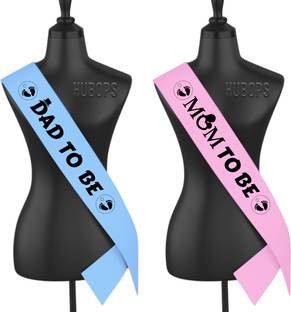 hubops Baby Shower Mom to be Sash and Dad to be sash for Baby Shower Party Pink & Blue