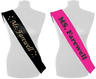 Naveen Mr. Farewell & Miss Farewell Sash for Boys & Girls (Pack of 2)
