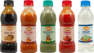 Fruvanta Soya Sauce, Green Chilli Sauce,Red Chilli Sauce,Tomato Sauce ,Vinegar(200g x5) Sauces & Ketchup