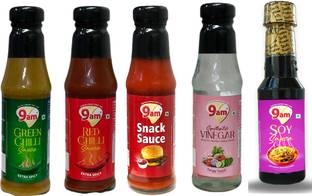 9am Soya Sauce, Green Chilli Sauce, Snack Sauce, Red Chilli Sauce & Vinegar Sauce Sauces & Ketchup