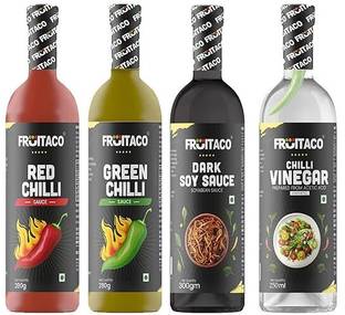 fruitaco Red Chilly 280g, Green Chilly 280g, Soy Sauce 300g, Chilli Vinegar 250ml | Sauce