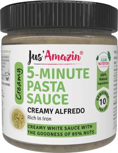 Jus' Amazin 5-Minute Pasta Sauce - Creamy Alfredo (200g) | Only 5 Ingredients, 100% Natural | 85% Nuts | Zero Additives | Vegan & Dairy Free Sauces