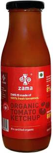 zama Organics Tomato Ketchup 300g Glass Bottle | No artificial Dyes and flavours Ketchup