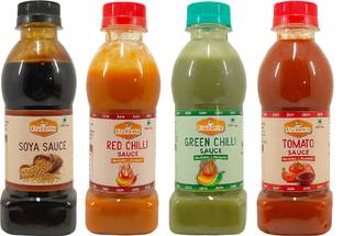 Fruvanta Jain Combo Without Onion/garlic Soya,Green Chilli,Red Chilli,Tomato(200g x 4) Sauces & Ketchup