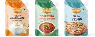 Fruvanta Pizza Topping , Schezwan Dipping Chutney and Eggless Mayonnaise(100gm x 3) Sauce & Dip