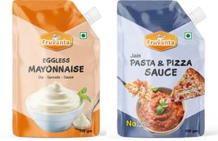Fruvanta Jain Combo Pizza Pasta Sauce and Eggless Mayonnaise.(200gm x 2(Pack of 2) Sauce & Dip