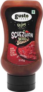 Gusto Foods Vegan No Garlic No Onion Schezwan Chutney | Jain Chinese Schezwan Sauce | Hot Spicy Chilli Dip Sauce