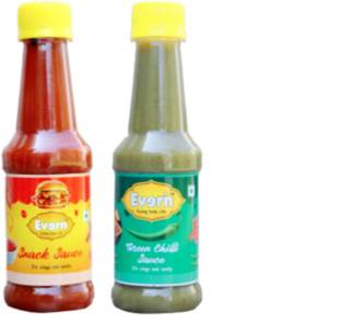 Everin Zingy and Zesty No Onion No Garlic Snack Sauce and Green Chilli Sauce Sauces