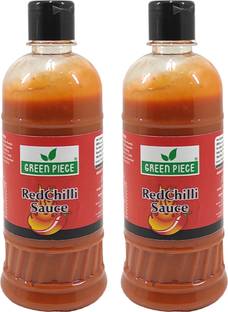 GREEN PIECE Red Chilli Sauce (500ml) (Pack of 2) Sauce