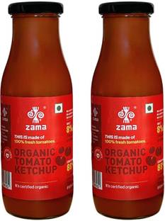 zama Tomato Ketchup 300g (Pack of 2) Glass Bottle | No artificial Dyes and flavours Ketchup