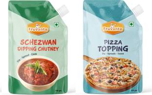 Fruvanta Pizza Topping (100gm) and Schezwan Dipping Chutney (100gm) (Pack of 2) Sauce & Dip