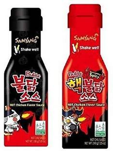 Samyang Buldak Extreme Spicy & Normal Spicy Hot Chicken Flavor Sauce, 200Gm*2 (Pack 2) Sauce