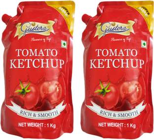 Gustora Tomato Ketchup Sauce 2kg I Rich & Smooth I No Preservatives & Artificial Color Sauces