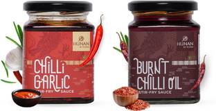 Hunan At home Chilli Garlic and Burnt Chilli Stir Fry and Dip Combo Sauce