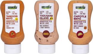 Naturin Pack of 3- Tandoori Mayo 290g, Thousand Island 290g and Chipotle Mayo 290g Dip