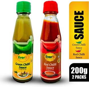 Everin Zingy and Red Chilli and Green Spicy Combo Sauces