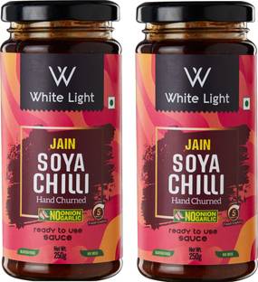WHITE LIGHT FOOD Hand Churned Jain Soya Chilli Sauce wth Vegan Natural Ingredient No Garlic Onion Sauces