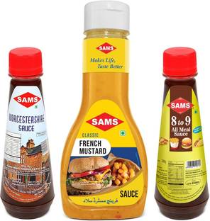 sams 200g 8 to 9 Meal Sauce, 190g Worcestershire, 330g French Mustard Paste Sauce. Sauces