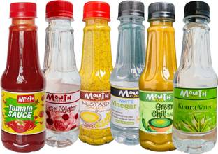 Mouthfun Tomato Mustard Chilli Sauce Vinegar Rose and Kerwa Water 200 gm/ml Pack of 6 Sauces
