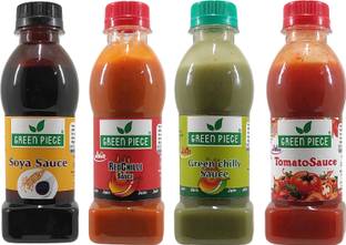 GREEN PIECE Jain Combo Without Onion/garlicSoya ,Tomato,Green Chilli,Red Chilli(200gm x4) Sauces & Ketchup