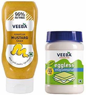 VEEBA American Mustard Sauce,320g and Eggless Mayonnaise,250g - Pack of 2 Ketchup