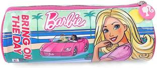striders Barbie Round Pouch Stylish, Durable, Multi-Use Bag for Kids and Teens Barbie Cartoon Art Art Wood Pencil Box