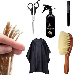 Doberyl Baber 5 Pcs Hair Cutting Scissor Kit, Neck Duster Hair Comb spray bottle Aprons Scissors