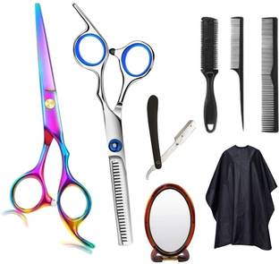 Doberyl Sharp Hairdressing Thinning Scissors Barber Razor Comb Mirror cutting apron Pets Scissors