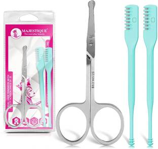MAJSETIQUE Nasal Hair Trimmers With Safety Scissor | Mini Portable Nose Hair Remover - 3Pcs Scissors