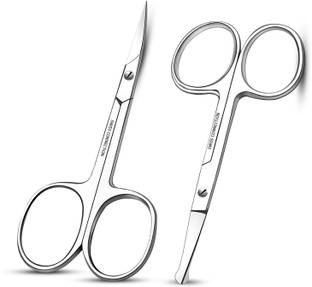 Swiss Connection Rounded & Curved Scissors for Eyebrow, Nose, Mustache & Beard Trimming Scissors