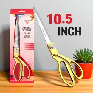 Loyalmart Golden Coated Brass Handle, Stainless Steel Blade for Cloth Cutting (Set of 1) Scissors