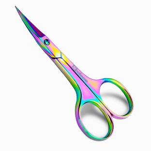 Coscelia MINI Rainbow Eyebrow Scissor, Multi-Purpose Stainless Steel Curved Small Eyelash Scissors