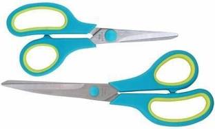 Inndiana All Purpose Scissor- Large Scissors 8.5Inch and Small Scissorf 5 inchor office home kitchen crafting cutting and tailoring Scissors (Set of 2, Blue) Scissors