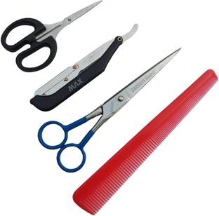 Darshan 6" Barber Professional Hair Cutting Combo Scissor Razor, Elegant Comb Set Scissors