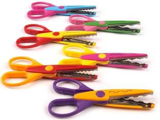 KRAFTMASTERS 6 Pieces Art and Craft Zig zag Paper Shaper Scissor Set Of 6 Scissors