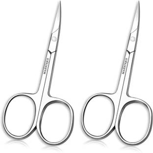 Swiss Connection Stainless Steel Grooming Scissors | Curved Blade for Nose & Eyebrow Trimming Scissors
