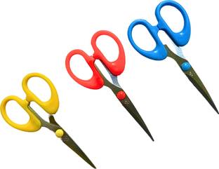 MR CRAFT Multicolor Scissors for Office,School,Kitchen and Grooming Pack of 3 Scissors