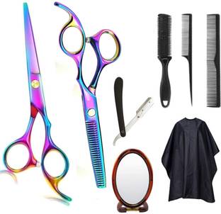 Doberyl Sharp Hairdressing Thinning Scissors Barber Razor Comb Mirror cutting apron Pets Scissors
