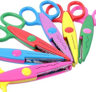 KRYTONE Craft Scissors Colorful Safety Decorative Edge Scissors Zig Zag Scissors