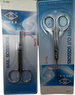 Dhanishka Bell Imported Nail And Safety Cut Nostril Scissor Combo Pack Scissors