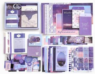 GLNRM 346Pcs Scrapbooking Supplies Kit with Bullet Junk Journal, A6 Grid Notebook Theme,  Scrapbook Kit