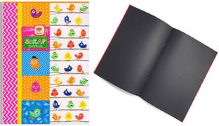 First Click A4 SCRAPBOOK 28 PAGES BLACK SCRAP NOTEBOOK Sketchbook 180 GSM Theme,  Scrapbook Kit