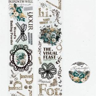 Digi Online PET Stickers Tape 5 cm x 2 meter size Washi Tape Journal Sticker (Flower Mirror) Theme,  Scrapbook Kit