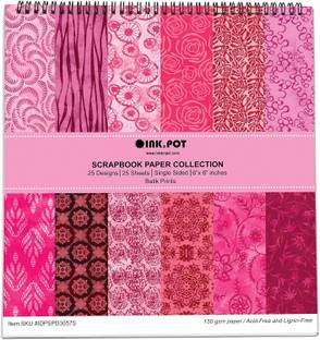 Inkdotpot 25 Sheets Batik Scrapbook Paper Pad 6x6, Single-Sided DIY Paper Theme,  Scrapbook Kit
