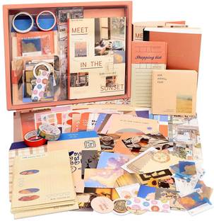 HASTHIP Vintage Scrapbook Sticker Washi Tape Gift Set Vintage Theme Washi Tape Set Theme,  Scrapbook Kit
