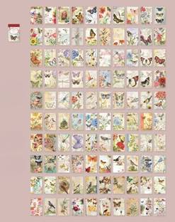 Digi Online 100 Pcs Paper Sticker Book Flower Diary Series 4x6 cm size (Love of Butterflies) Theme,  Scrapbook Kit