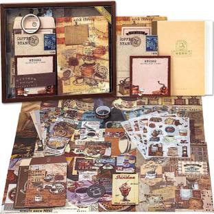 krithi 346pcs Aesthetic Journal Supplies Kit, Perfect for Gifting, Coffee Theme,  Scrapbook Kit