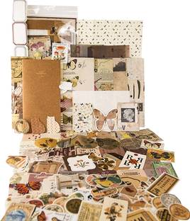 HASTHIP Scrapbook Stickers Supplies Kit, DIY Scrapbook Kit for Journaling/Scrapbooking Theme,  Scrapbook Kit