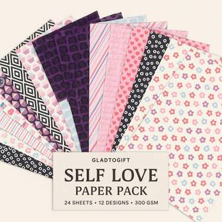 Gladtogift self love paper pack Theme,  Scrapbook Kit